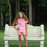Short sleeve camp collar waffle shirt