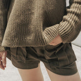 Organic Cotton Cargo Front Short With Belt