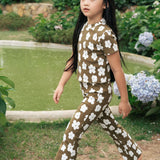 Organic Cotton Blend Flare Ribbed Pant