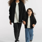 Bomber jacket with side zips