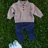 Warm dropped crotch pattern pants 9M