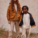 Padded bomber jacket with removeable hood