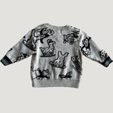 Animal pattern sweater 6M