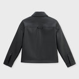 Faux Leather Boxy Shirt