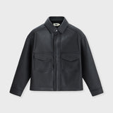 Faux Leather Boxy Shirt