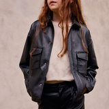 Faux Leather Boxy Shirt