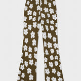 Organic Cotton Blend Flare Ribbed Pant