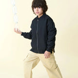 Bomber jacket with side zips