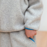 Grey Half-Snap Fleece Set