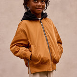 Padded Bomber Jacket With Removable Hood