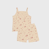Soleil waffle floral tank and short set