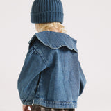 Mae denim jacket with scallop collar