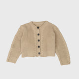 Elle cropped cable knit cardigan