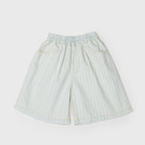 Lane wide leg stripe denim short