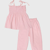Lily smocked tie strap top and pant set