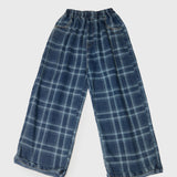 Marcel plaid wide leg denim pant