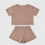 Seren crop tee and short set