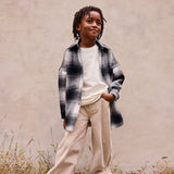 Elongated Oversized Plaid Shirt Jacket