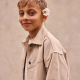 Faux suede trucker jacket