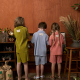 Pastel Collar Pleats Top & Bottom Set