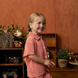 Pastel Collar Pleats Top & Bottom Set