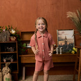 Pastel Collar Pleats Top & Bottom Set