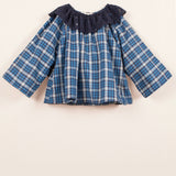 AGNES BLOUSE | INDIGO PLAID