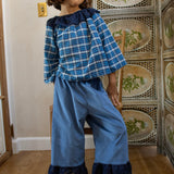 AGNES BLOUSE | INDIGO PLAID