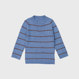 Morgan stripe knit long sleeve sweater