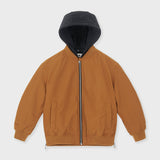Padded Bomber Jacket With Removable Hood