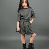 Cropped Glitter Ribbed T-Shirt