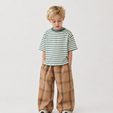 Caes lightweight plaid trouser