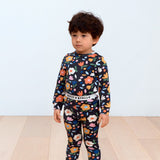 Flower Garden Pima Blend Pajama Set - Black Floral