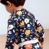 Flower Garden Pima Blend Pajama Set - Black Floral