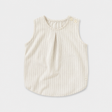 Coralline stripe pleated top