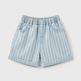 Lane wide leg stripe denim short