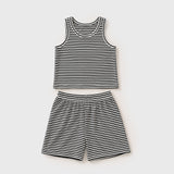 Tea striped tank and short set