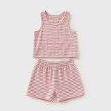 Tea striped tank and short set