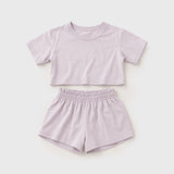 Seren crop tee and short set