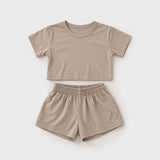 Seren crop tee and short set
