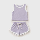 Mariel contrast trim tank and shorts set