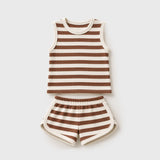 Berk waffle stripe tank and shorts set