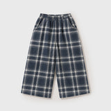 Marcel plaid wide leg denim pant