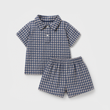 Nilan checked polo and short set