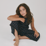 Abbott plaid peplum top & wide leg pant set