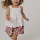 Freya eyelet ruffle strap top