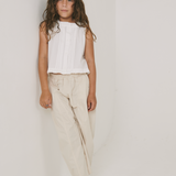 Tess ruffle button-front tank