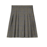 Houndstooth pleated midi skirt