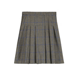 Houndstooth pleated midi skirt