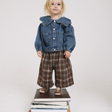 Mae denim jacket with scallop collar